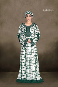 Shibori Print Kaftan with Embellished Trim For Women - غاجي والا إكسبورت Gajiwala Export