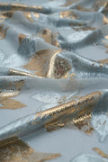 Silver and Gold Metallic Leaf Brocade Fabric - غاجي والا إكسبورت Gajiwala Export