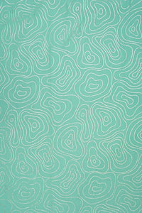 Silver Metallic Contour Print on Sea Green Fabric - غاجي والا إكسبورت Gajiwala Export
