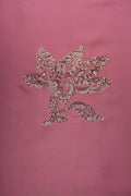 Silver Sequined Floral Motif on Pink Fabric - غاجي والا إكسبورت Gajiwala Export