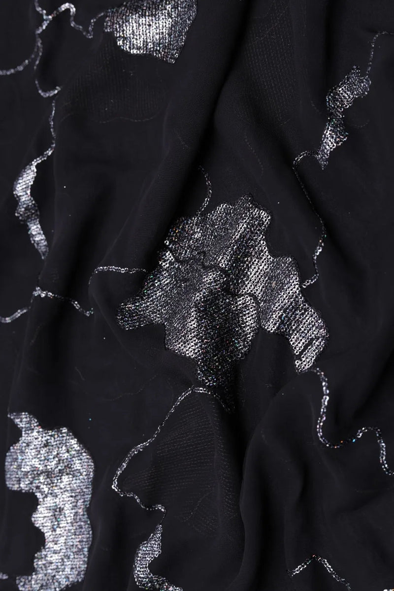 Silver Spangle Abstract Brocade Georgette - غاجي والا إكسبورت Gajiwala Export