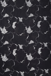 Silver Spangle Abstract Brocade Georgette - غاجي والا إكسبورت Gajiwala Export