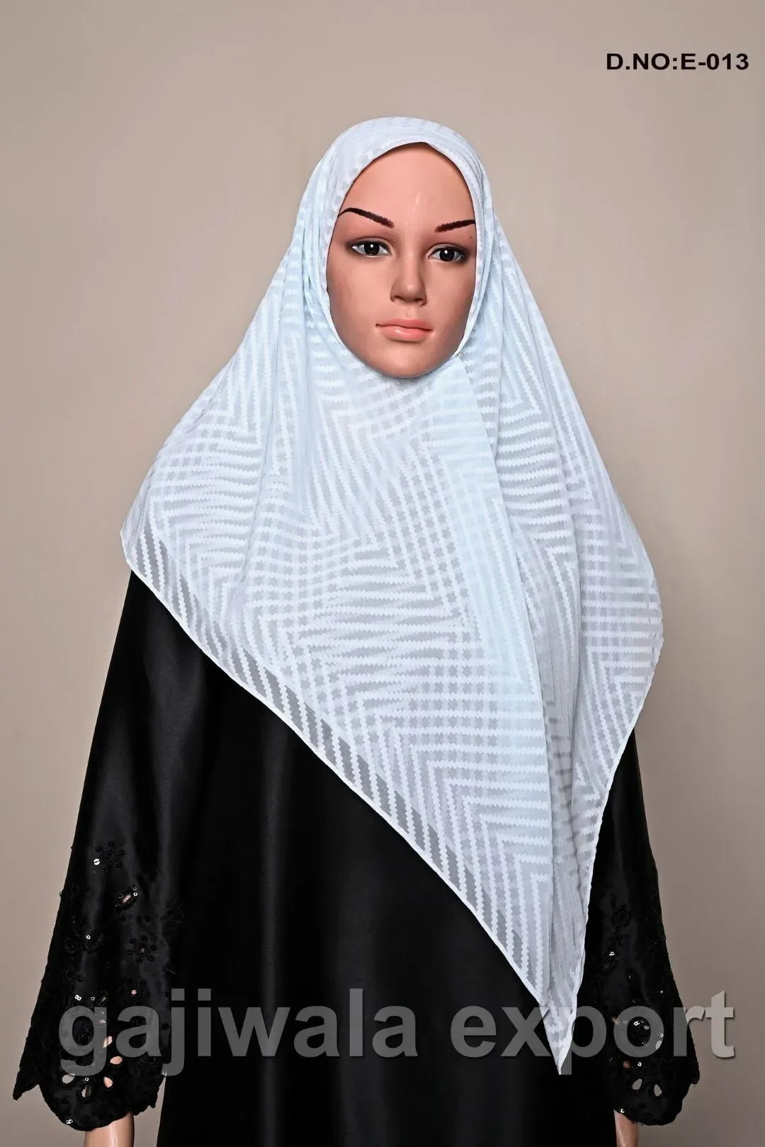 Sky Blue Chevron Woven Textured Scarf - غاجي والا إكسبورت Gajiwala Export