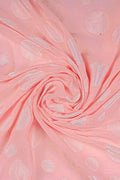 Soft Pink Monochromatic Polka Dot Brocade Fabric - غاجي والا إكسبورت Gajiwala Export