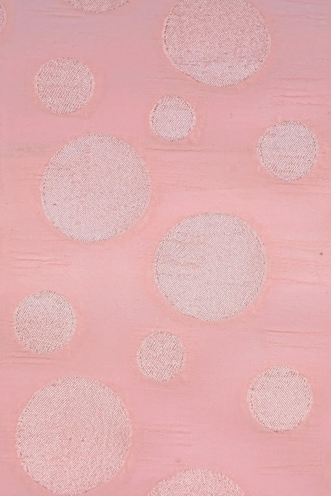 Soft Pink Monochromatic Polka Dot Brocade Fabric - غاجي والا إكسبورت Gajiwala Export