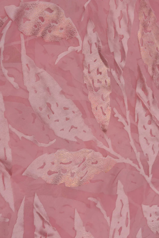 Soft Tonal Metallic Foliage Brasso Fabric - غاجي والا إكسبورت Gajiwala Export