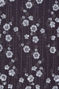 Stripe Mesh with White Floral Embroidery Fabric - غاجي والا إكسبورت Gajiwala Export