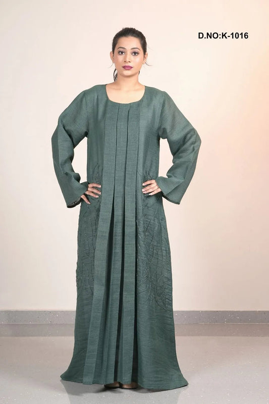 Stylish Abaya with Modern Pleated Design- غاجي والا إكسبورت Gajiwala Export