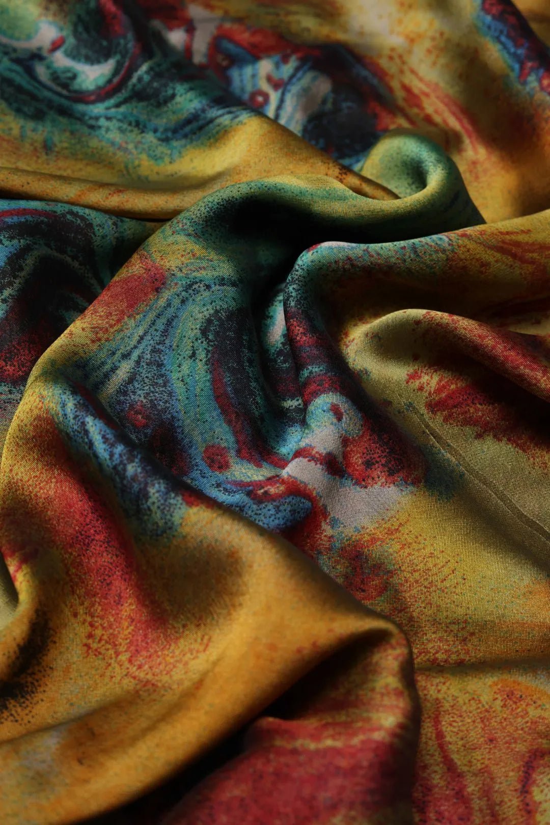 Sunburst Chaos Abstract Art Multicolor Stole For Women - غاجي والا إكسبورت Gajiwala Export