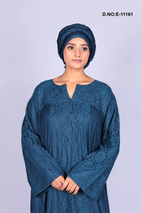 Textured Maxi Kaftan with Lace Panels Detail - غاجي والا إكسبورت Gajiwala Export