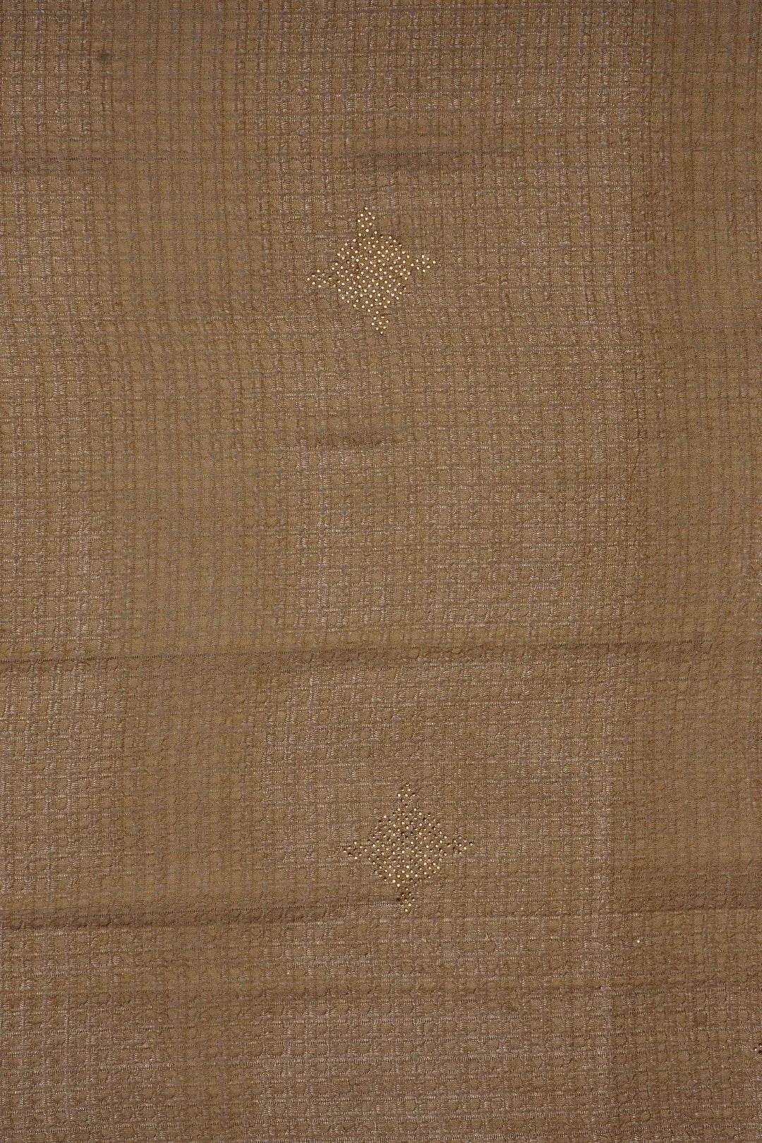 Brown Stole with Textured Fabric and Gold Rhinestones- غاجي والا إكسبورت Gajiwala Export