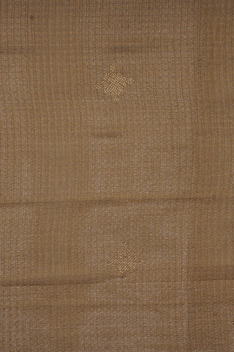 Brown Stole with Textured Fabric and Gold Rhinestones- غاجي والا إكسبورت Gajiwala Export