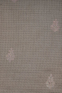Dusky Taupe Stole with Textured Fabric and Iridescent Star Rhinestones - غاجي والا إكسبورت Gajiwala Export