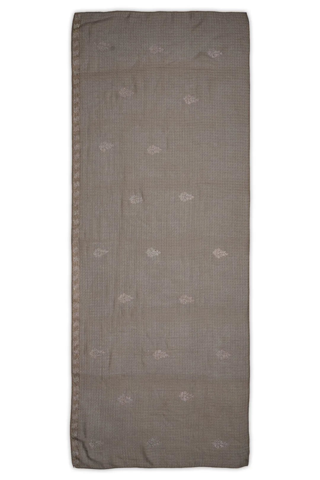 Dusky Taupe Stole with Textured Fabric and Iridescent Star Rhinestones- غاجي والا إكسبورت Gajiwala Export