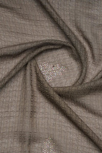 Dusky Taupe Stole with Textured Fabric and Iridescent Star Rhinestones - غاجي والا إكسبورت Gajiwala Export