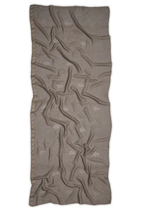 Dusky Taupe Stole with Textured Fabric and Iridescent Star Rhinestones - غاجي والا إكسبورت Gajiwala Export