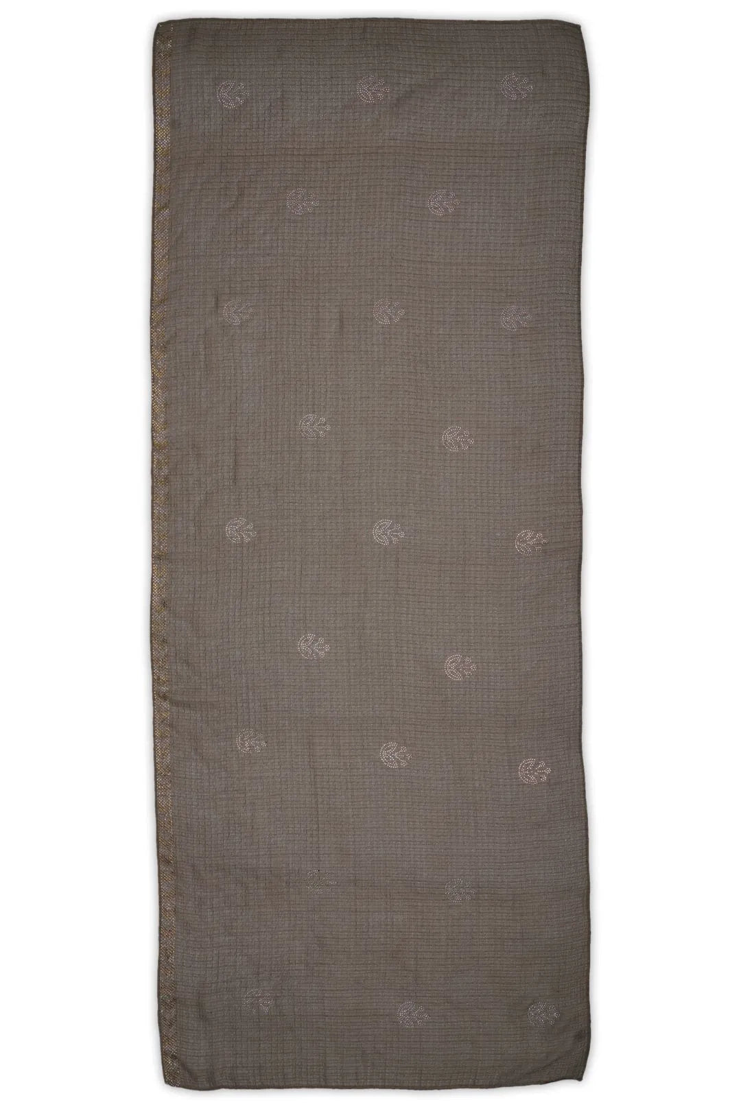 Textured Stole with Iridescent Teardrop Rhinestone Motif - غاجي والا إكسبورت Gajiwala Export