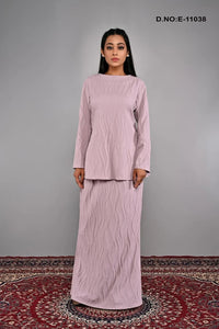 Textured Wave Pleat Modest Baju Kurung Set - غاجي والا إكسبورت Gajiwala Export