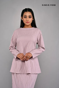 Textured Wave Pleat Modest Baju Kurung Set - غاجي والا إكسبورت Gajiwala Export