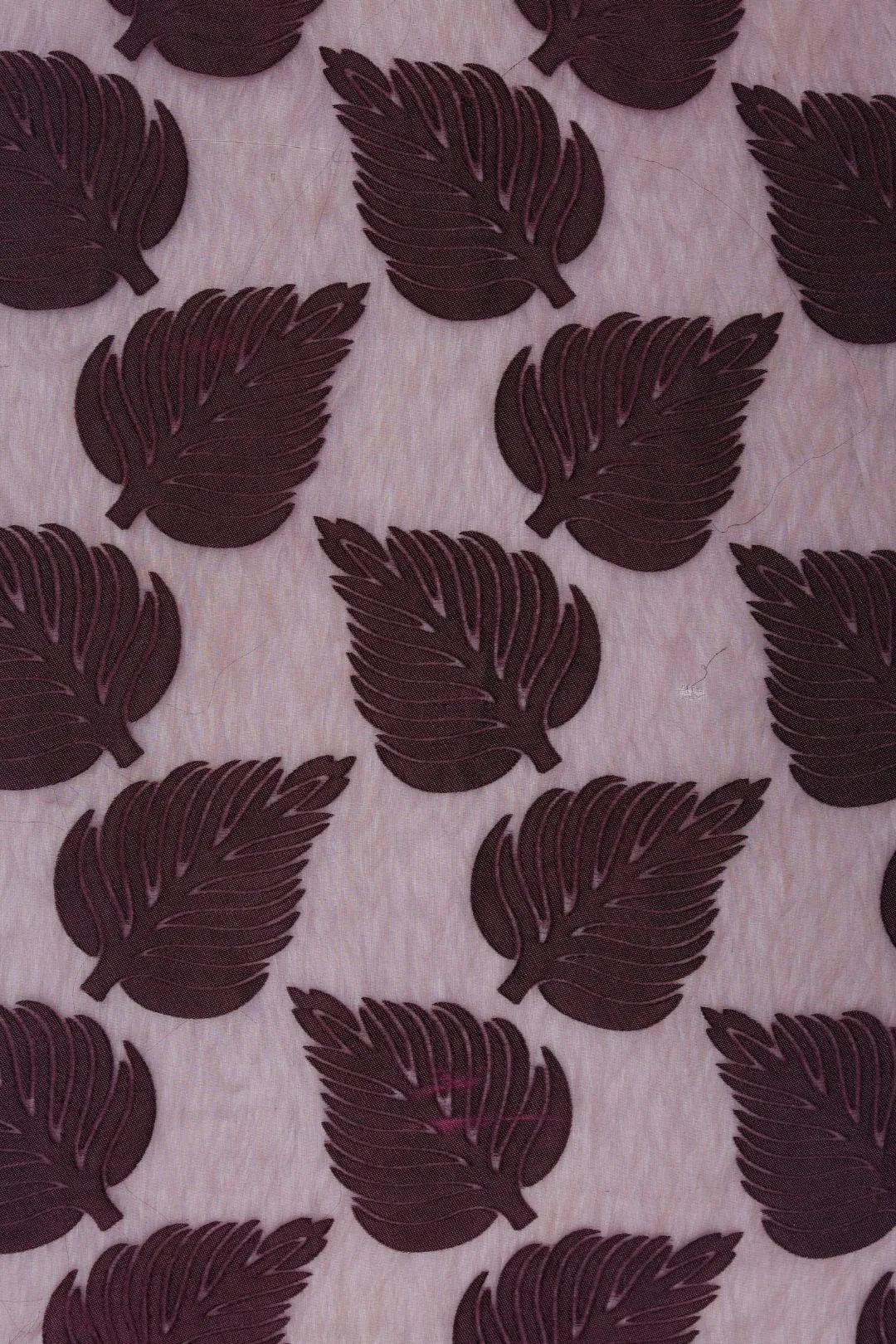 Mesh Fabric with Metallic Leaf Appliqué - غاجي والا إكسبورت Gajiwala Export