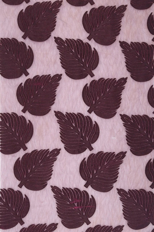 Mesh Fabric with Metallic Leaf Appliqué - غاجي والا إكسبورت Gajiwala Export