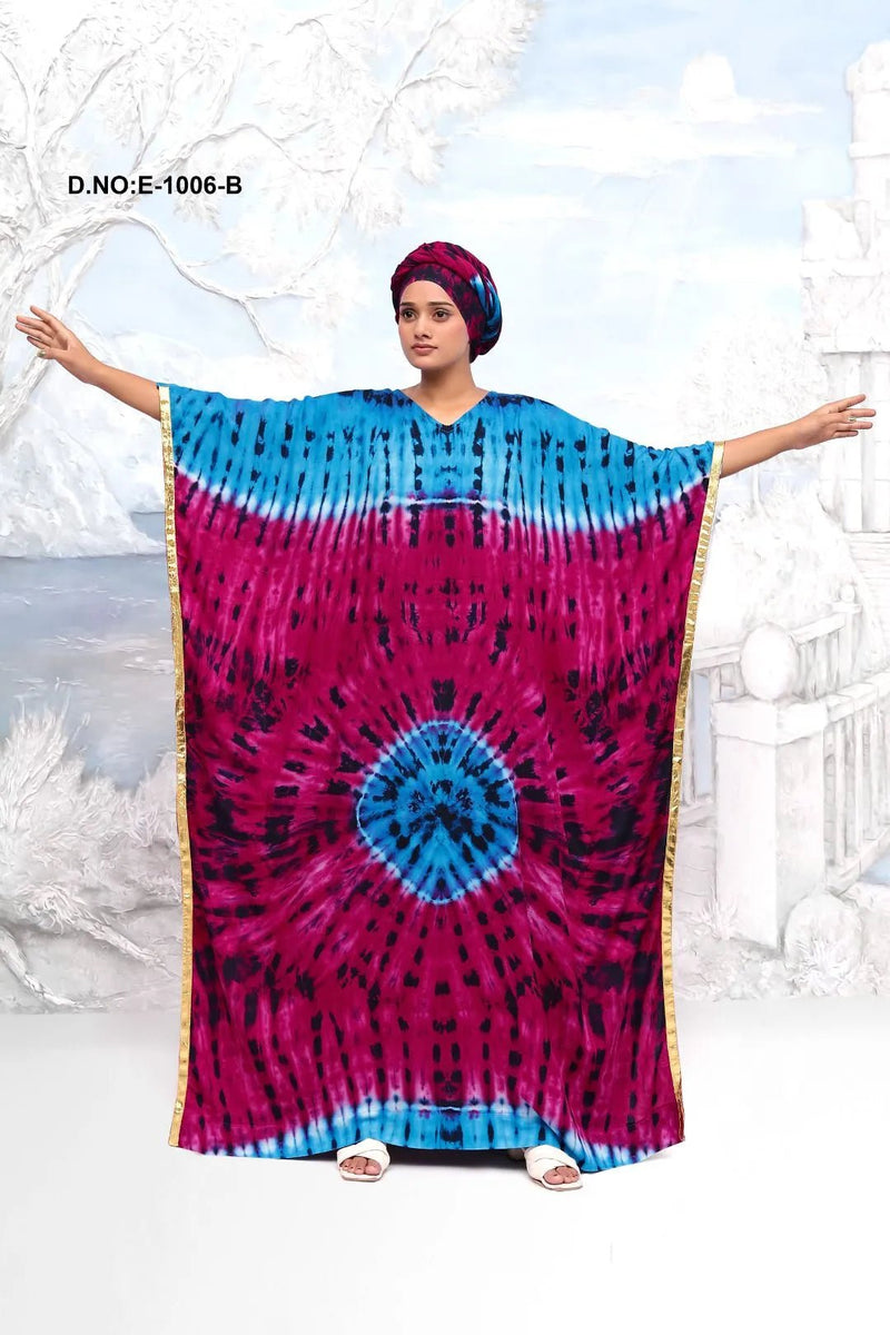 Tie - Dye Farasha Kaftan Maxi Gown For Women - غاجي والا إكسبورت Gajiwala Export