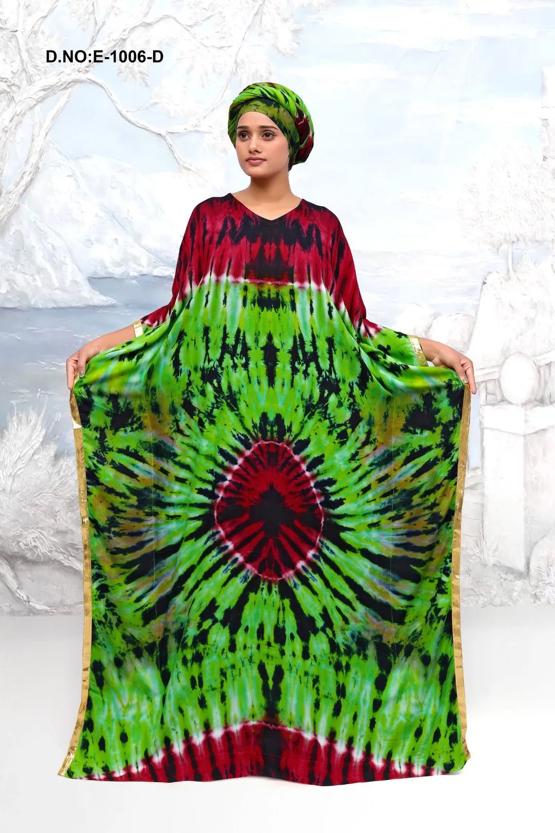 Tie - Dye Farasha Kaftan Maxi Gown For Women - غاجي والا إكسبورت Gajiwala Export