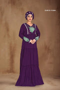 Tiered Kaftan Gown with Floral Embroidery For Women - غاجي والا إكسبورت Gajiwala Export