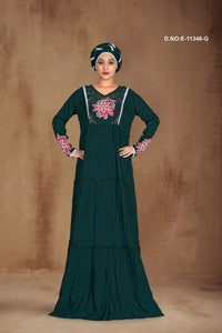 Tiered Kaftan Gown with Floral Embroidery For Women - غاجي والا إكسبورت Gajiwala Export