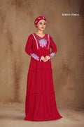 Tiered Kaftan Gown with Floral Embroidery For Women - غاجي والا إكسبورت Gajiwala Export