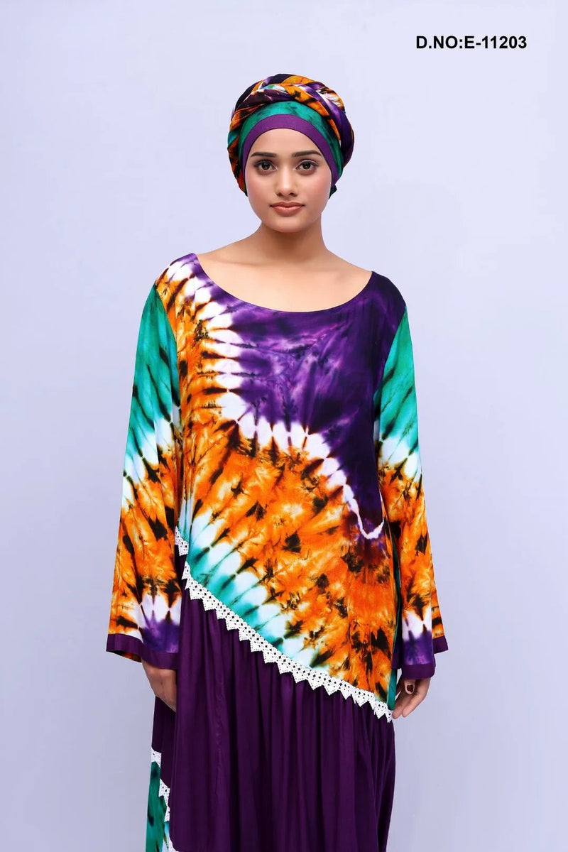 Self Dyed Designed Kaftan Set For Women - غاجي والا إكسبورت Gajiwala Export