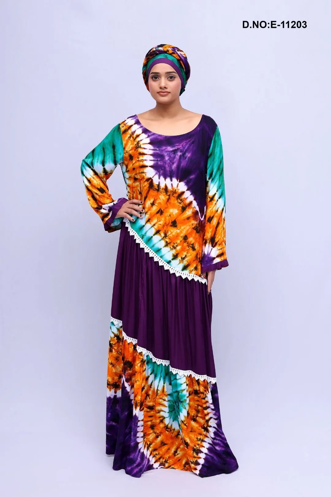 Self Dyed Designed Kaftan Set For Women - غاجي والا إكسبورت Gajiwala Export
