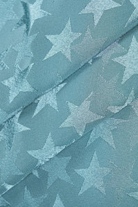 Tonal Sky Blue Star Jacquard Fabric For Women - غاجي والا إكسبورت Gajiwala Export