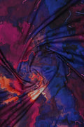 Twilight Chaos Abstract with Neon Zari Trails Fabric - غاجي والا إكسبورت Gajiwala Export