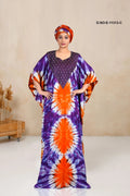 Vibrant Farasha Gown with Emerald Yoke Art - غاجي والا إكسبورت Gajiwala Export