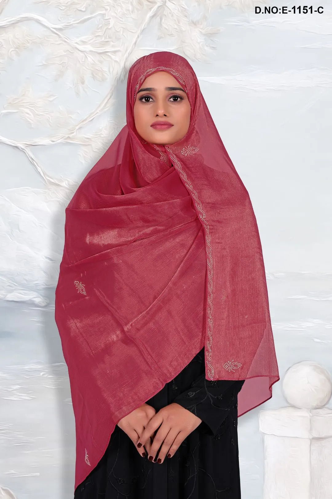 Vibrant Fuchsia Dupatta with Vertical Texture - غاجي والا إكسبورت Gajiwala Export