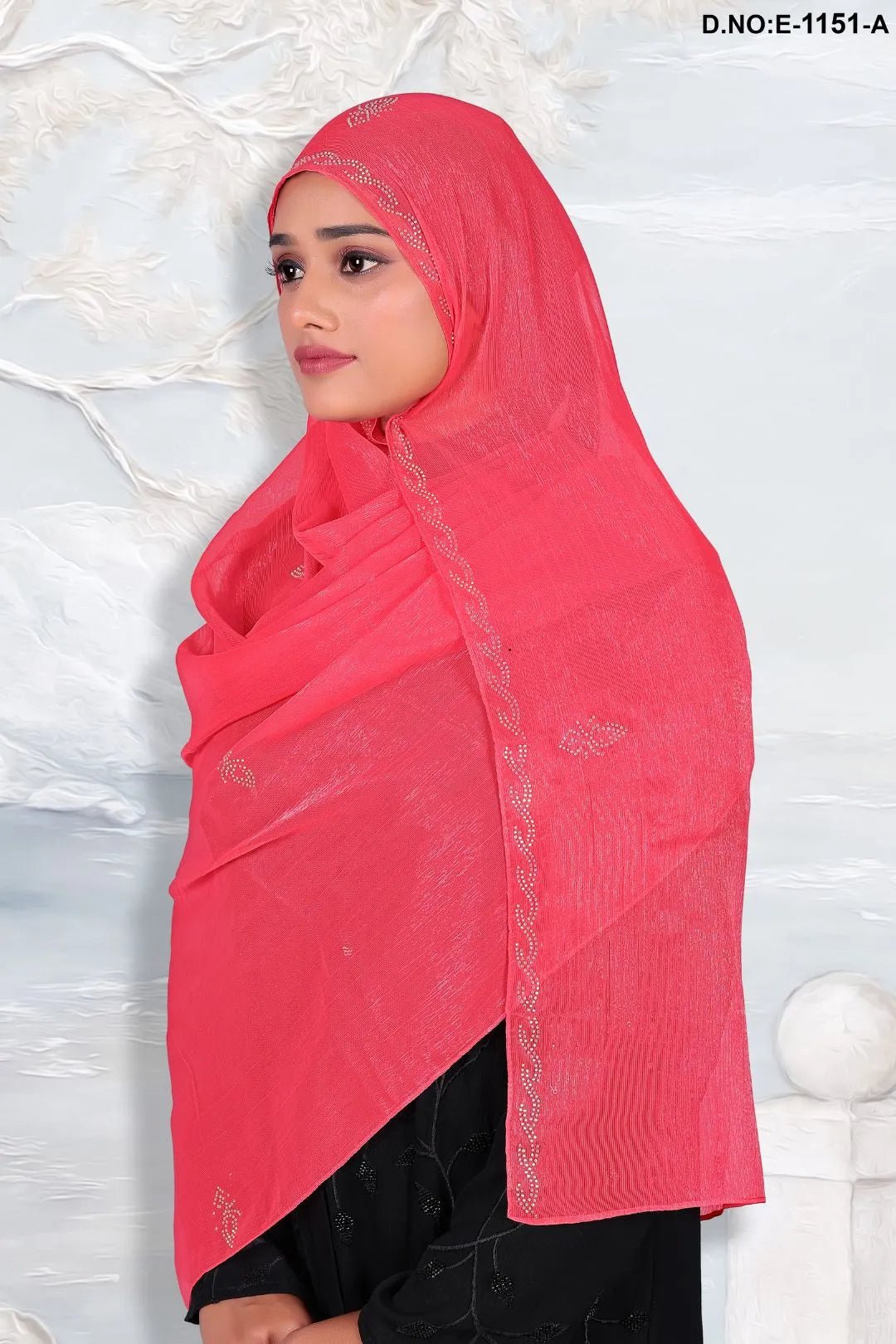 Vibrant Fuchsia Dupatta with Vertical Texture - غاجي والا إكسبورت Gajiwala Export