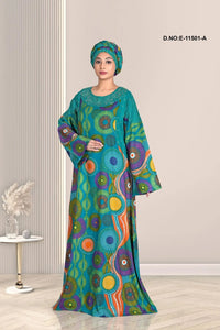 Vibrant printed-kaftan with Maximalist Circle Print - غاجي والا إكسبورت Gajiwala Export
