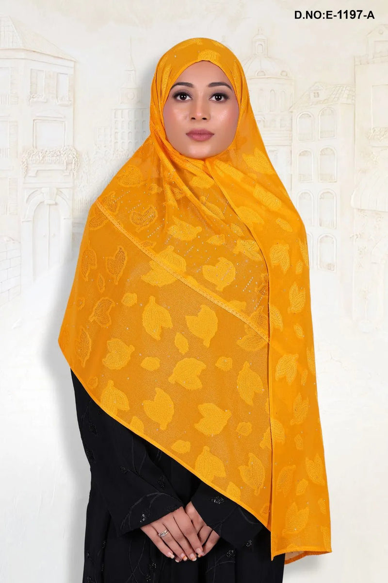 Vibrant Leaf - Pattern Dupatta with Tonal Embellishment - غاجي والا إكسبورت Gajiwala Export