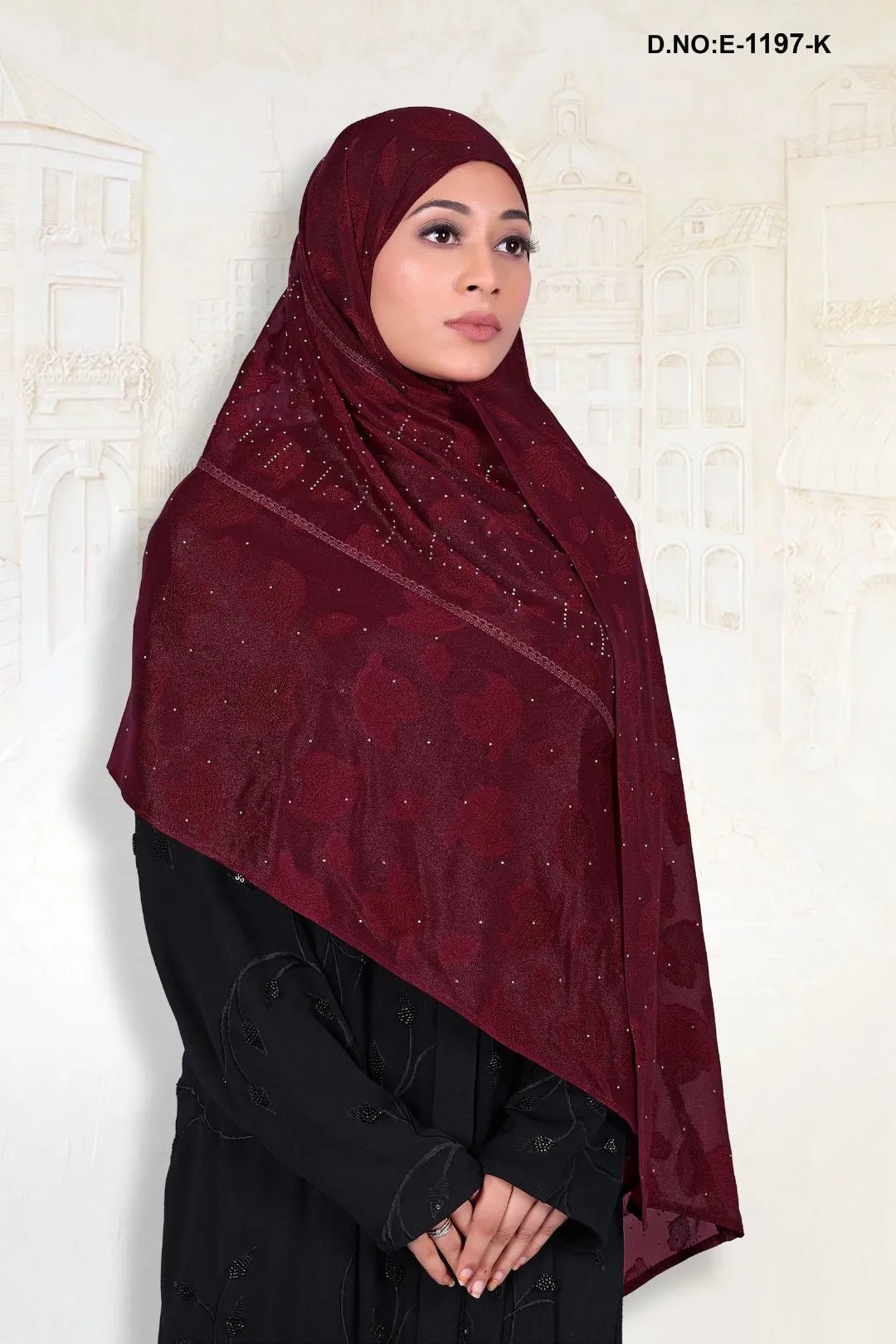 Vibrant Leaf - Pattern Dupatta with Tonal Embellishment - غاجي والا إكسبورت Gajiwala Export