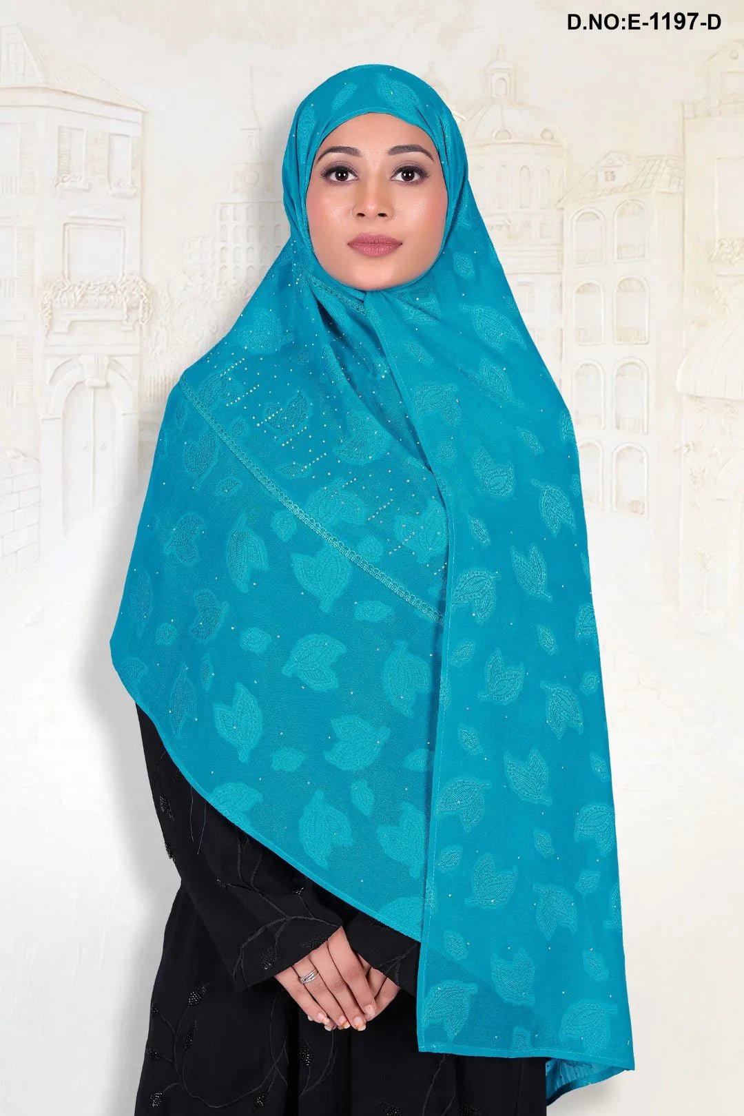 Vibrant Leaf - Pattern Dupatta with Tonal Embellishment - غاجي والا إكسبورت Gajiwala Export