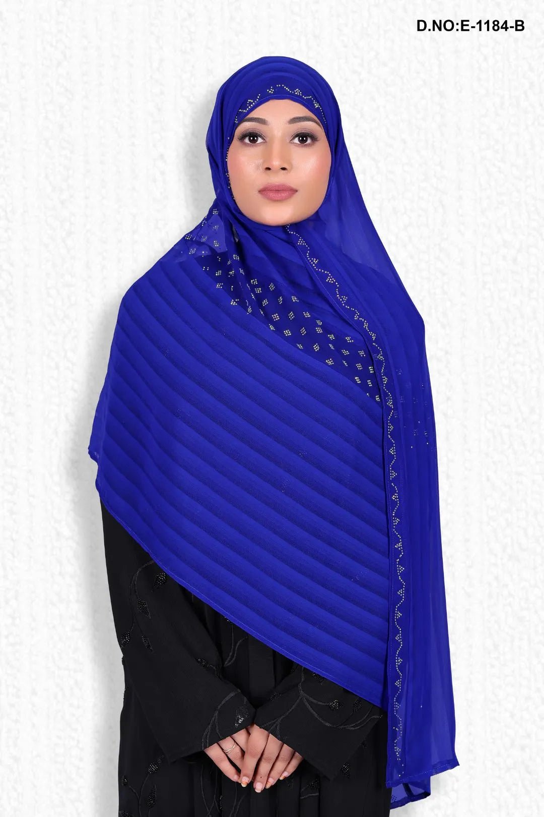 Vibrant Scarlet Pleated Dupatta with Crystal Drizzle - غاجي والا إكسبورت Gajiwala Export