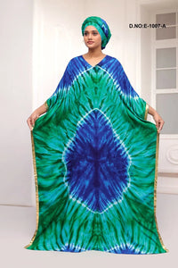 Vibrant Tie - Dye Farasha Kaftan Gown Style - غاجي والا إكسبورت Gajiwala Export