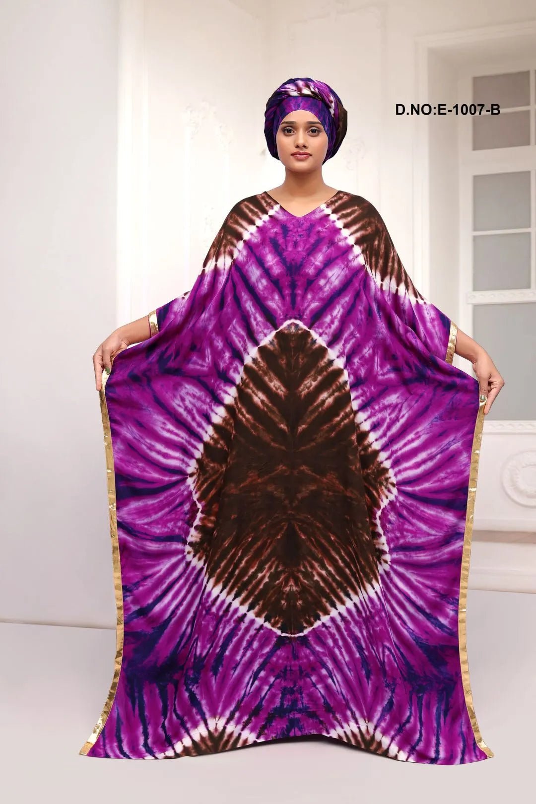 Vibrant Tie - Dye Farasha Kaftan Gown Style - غاجي والا إكسبورت Gajiwala Export