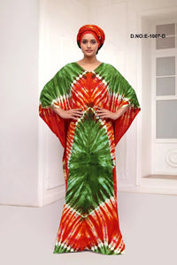 Vibrant Tie - Dye Farasha Kaftan Gown Style - غاجي والا إكسبورت Gajiwala Export
