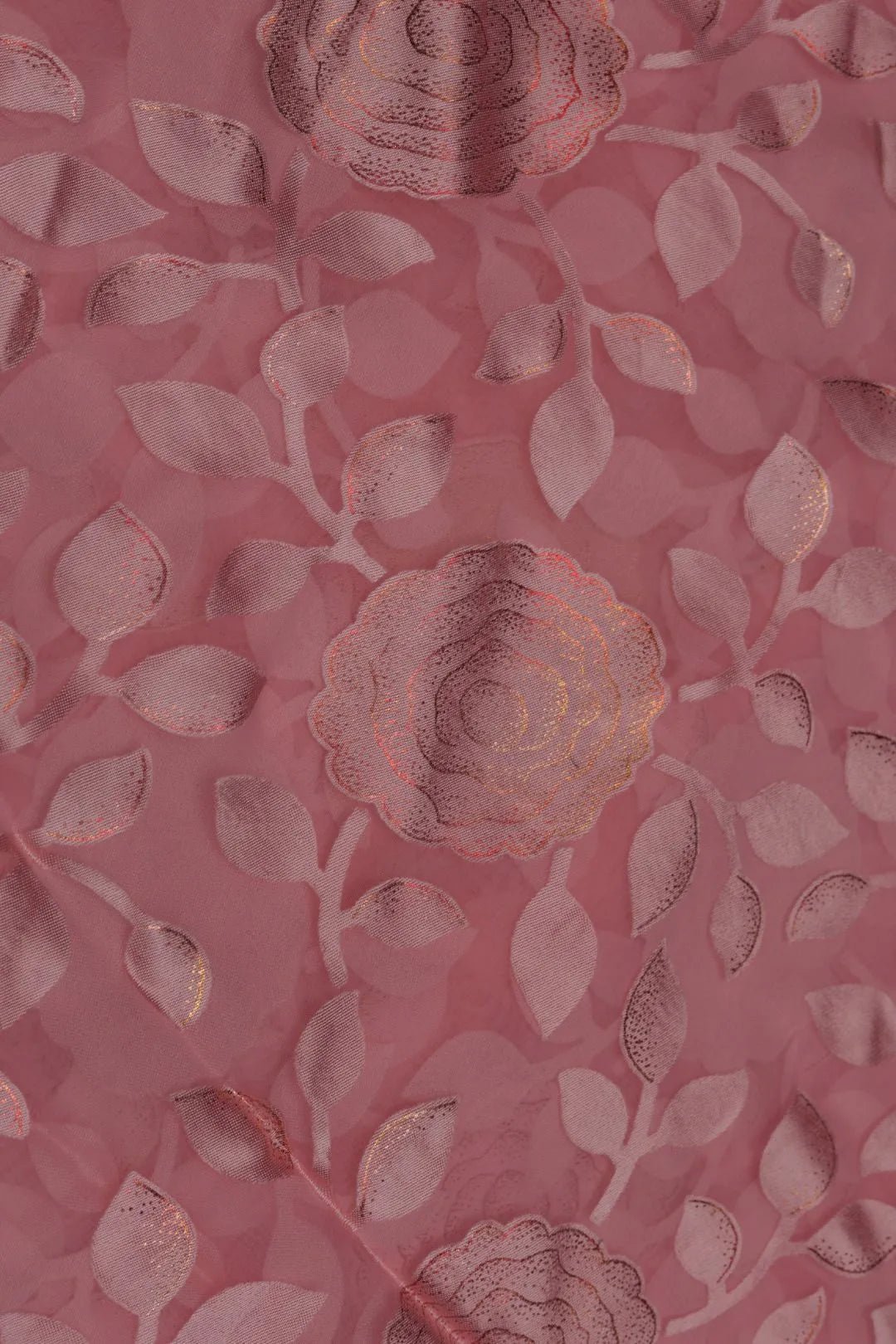 Warm Tonal Floral Brasso Fabric - غاجي والا إكسبورت Gajiwala Export