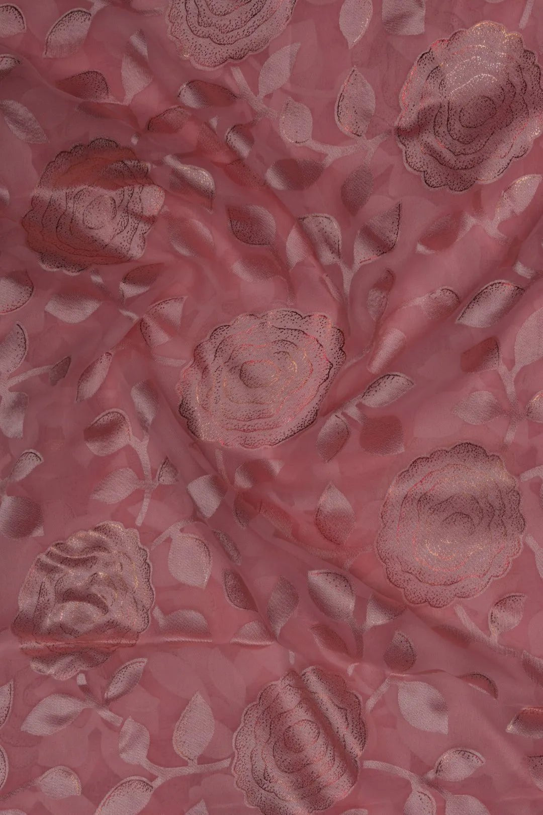 Warm Tonal Floral Brasso Fabric - غاجي والا إكسبورت Gajiwala Export