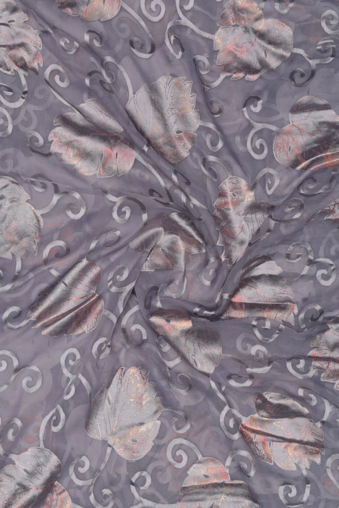 Warm Tonal Metallic Foliage Brasso Fabric - غاجي والا إكسبورت Gajiwala Export