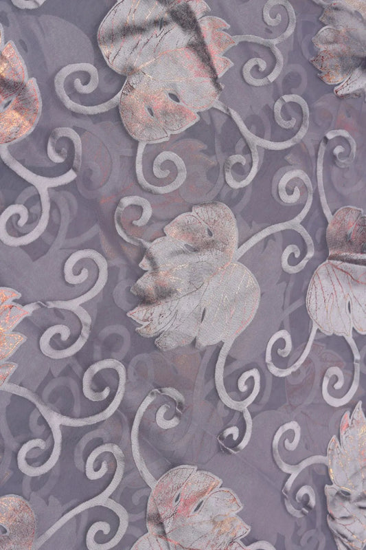 Warm Tonal Metallic Foliage Brasso Fabric - غاجي والا إكسبورت Gajiwala Export