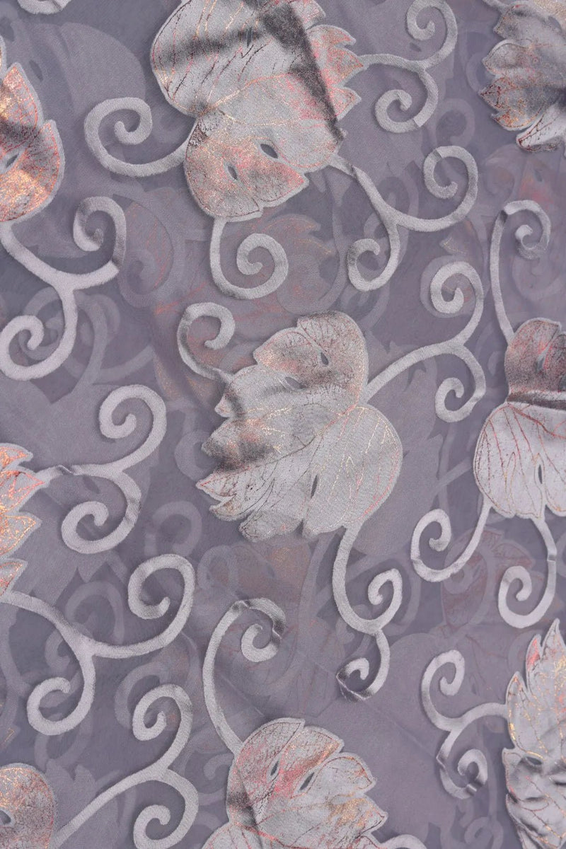 Warm Tonal Metallic Foliage Brasso Fabric - غاجي والا إكسبورت Gajiwala Export